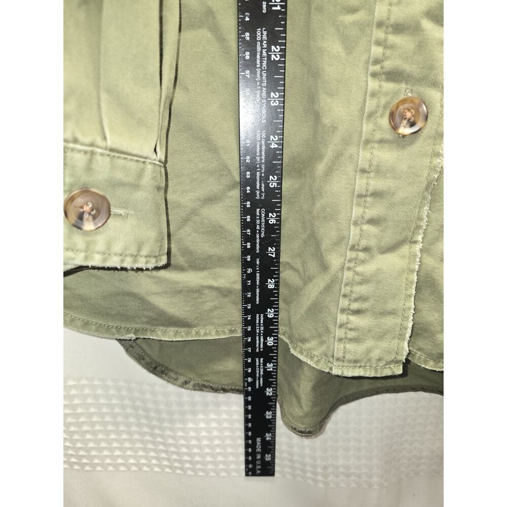 SO Washed Denim Shirt Jacket Womens Oversized Large Green 8431 - Picture 5 of 7